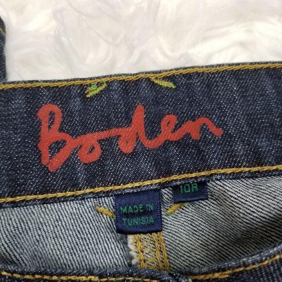 Boden Womens Size UK 10 US 6 Dark Wash Straight Leg Flap Pocket Capri Jeans - Picture 5 of 6